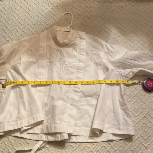 JW Anderson Shirt Embroidered White Designer Vintage Size 6 Crop - Picture 12 of 13